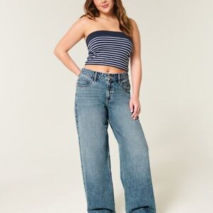 Wide Leg Trendy boyfriend Blue Women's Jeans